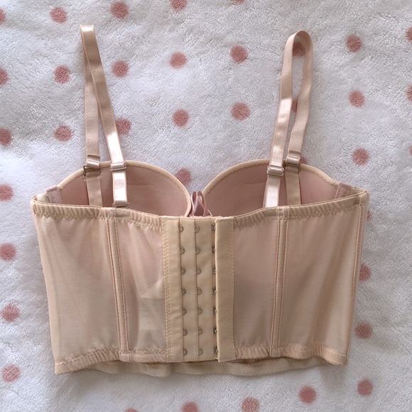 NWOT Cropped Beige Bustier Bra/Top - Picture 2 of 3